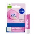 Nivea 24h+ Moisture Soft Rose Lip Balm (Made in Germany). 