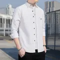 Four Seasons New Men's Shirt General Youth Business Men Long Sleeve Classic Style Oxford Spinning Gentleman Clothes. 
