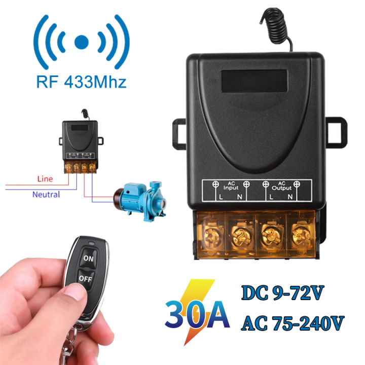 Universal Wireless Remote Control Switch RF433mhz 220V 110V 12V 24V 48V ...
