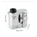 60X Handheld Magnifying Glass Mini Pocket UV Magnifier Portable Jeweler Microscope Loupe With LED Light. 