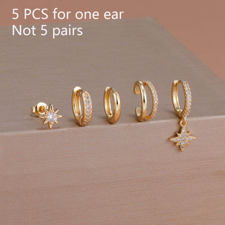 5PCS%20Stainless%20Steel%20Geometry%20Huggie%20Hoop%20Earrings%20Set%20For%20Women%20Daily%20Wear%20Gold%20Color%20Zircon%20Earring%20Piercing%20Jewelry%20Gift%20-%20Image%207