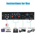 AK380 Bluetooth-Compatible Amplifier 2 Channel Home Theater Amplifier HIFI Bass Music Player USB AUX Karaoke for Home Car. 