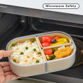WORTHBUY 3 Grids Microwave Plastic Lunch Box Portable Detachable Fruit Bento Box Stackable Food Container For School Office.