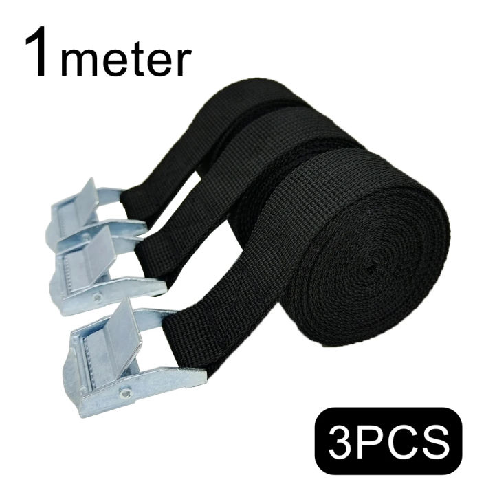 3 Pieces of 1M Buckle Fastening Straps for Cars, Motorcycles, Bicycles
