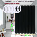 Simple Style Black Shower Curtain Pure Black Design Bathroom Decorative Curtain Partition Curtain PEVA Waterproof Material. 