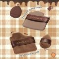 GECOMO 6 PCS Nut Powder Puff Set Sponge Dry and Wet Dual-Use Leather Surface Flocking Makeup Puff Soft Skin-friendly Air Cushion.