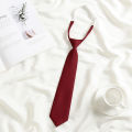 Lazy JK Small Necktie Bowtie For Student Basic Style School Uniform Classic Ties Solid Bow Ties Cravats Girls Red Bowties.