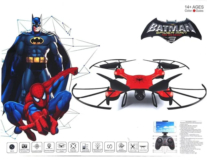 Batman%20Spiderman%20Drone%20Remote%20Control%20Drone%20For%20Kids,%20Blade%20Guard,%20Headless%20Mode%20-%20Image%202