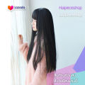 26 wide hair with 60 black hair with 5 Clips. easy to stick, good.. 