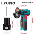 LYUWO Mini Angle Grinder Mini Household Rechargeable Cutting Machine Polishing Machine Electric Hand Grinder Polishing Machine. 