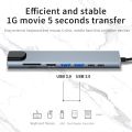 Usb 8 In 1 Type C 3 1 To 4k HdTV Hub Adapter With Sd Tf Rj45 Card Reader Pd Fast Charge For Macbook Notebook Computer. 