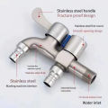 Stainless Steel Faucet Double Outlet Dual Control Water Tap One in Two Out Faucet 1/2" Bidet Faucets Bathroom Accessories. 