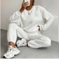 Casual Two Piece Sets Womens Sweatshirt Outifits Tracksuit Autumn Winter New Long Sleeved Round Neck Hoodie And Y2k Pants Suit.
