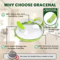 10-Inch Microwave Splatter Cover Clear Plastic Heat Resistant Microwave Oven Dish Plate Cover with Handle and Water Steamer. 