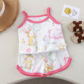 Girls Summer Clothes Sets New Baby Sleeveless Tops Shorts 2 Pieces Suit Girls Square Collar Clothing Set Kids Cotton Clothes. 