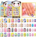 12 / 24 pcs / box Kids False Nails, ABS Material Children Artificial Nail Tip Fashion Full Cover Press Pre-Glued for Party, Nail art for kids. 