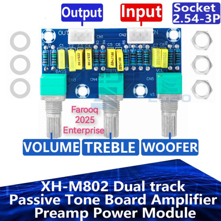 XH-M802 Passive Tone Volume Bass Treble Control Board Preamplifier Module