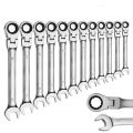 New 1pcs Ratcheting Combination Wrench Set, 8-17mm Metric Flex Head Ratcheting Wrench, Chrome Vanadium Steel Spanner with Bag. 