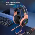 【Professional】 Gaming Headphones Rgb with Mic for PC, Pubg Mobile, PS4, Laptop - 360 Surround Sound Super Bass Vibration Over the Ear Wired Head Phones Headset for Gaming with Noise Cancelling Micophone - By FunBug. 