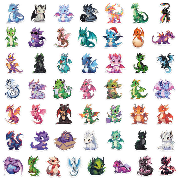 50Pcs%20Cartoon%20Cute%20European%20Dragon%20Stickers%20DIY%20Scrapbook%20Stationery%20Water%20Bottle%20Phone%20Laptop%20Guitar%20Decals%20-%20Image%202