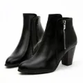 2024 new autumn ladies boot Coarse heeled outdoor nonslip shoe Retro Zipper Fashion Boots Comfort casual women's shoes Botas. 