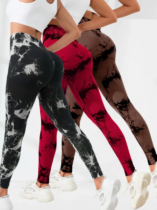 Tie%20Dye%20Seamless%20Leggings%20for%20Women%20High%20Waist%20Yoga%20Pants%20Scrunch%20Butt%20Lifting%20Elastic%20Tights%20Wide%20Waistband%20Sports%20Leggings%20-%20Image%202