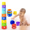 11 Piece Stacking Cups Stackers Pre-school Learning Toy Colorful Stacking Cups Tower Pyramid. 