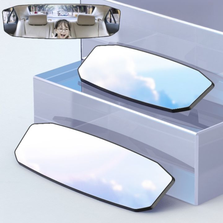 Wide Angle Convex Rearview Mirror Anti-Glare HD Glass Large Vision Car Interior Monitor for Baby Child Seat View Universal Auto