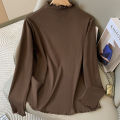 2026 Plus Size Women's Long Sleeve Turtleneck Velvet Base T-shirt Inner Wear Autumn Winter Fleece Lined Fashion Big Size Tops. 