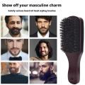 Men Beard Brush Wood Handle Boar Bristle Moustache Cleaning Brush Hairdressing Anti Static Barber Hair Styling Comb Tool. 