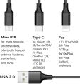 Multi Charging Cable 3 in 1 Nylon Braided Multiple USB Fast Charging Cable for Android, iOS and Type C Devices USB Port Connectors Compatible Smart Phones & Tablets (Black). 