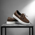Designer Fashion British Style Flat Walking Shoes Casual Loafers Men Leather Shoes Luxury Dress Shoes Men Antiskid Driving Shoes. 