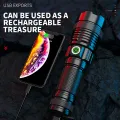 100000 Lumen Super Bright Spotlight Long Range LED Flashlight Built-in Battery  USB Charging Waterproof Portable Camping Torch. 