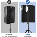 1pcs Durable All-Weather Speaker Cover - Waterproof, Dustproof & Sun-Resistant Polyester for Indoor/Outdoor Use, Black. 