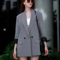 HXAO Blazer Women Double Breasted Pocket Women's Jacket 2025 Long Sleeve Casual Blazers Woman Chic Office Wear Ladies Coat. 