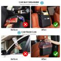 Multi function PU Leather Car Seat Back Storage Bag for Renault Clio Laguna Megane Duster Tissue Cup Holder Garbage Pocket.