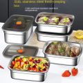 High Quality Stainless Steel Camping Lunch Box Sealed Refrigerator Freezer Storage Box Leak-proof Microwave Suitable Bento Box. 
