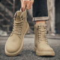 Men's British casual boots four season new soft-sole anti-slip high-top boots fashion youth outdoor comfort sports tooling boots. 