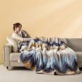 Extra Soft Flannel Blanket Thickened Nap Air Conditioning Blanket. 