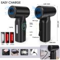 Portable Compressed Air Duster 2 in 1 Air Blower & Vacuum Cleaner Cordless 3 Speed Air Blower for Keyboard Computer Car Cleaning.