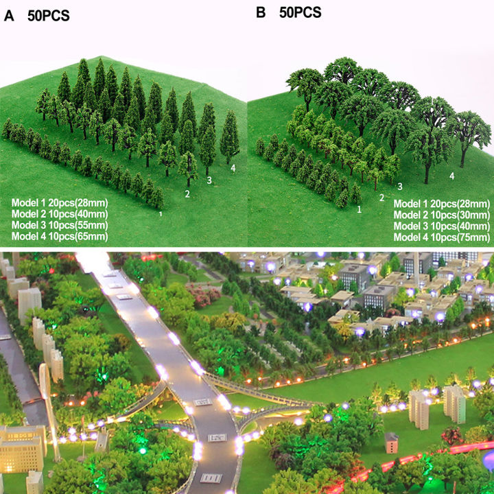 50Pcs%20Plastic%20Model%20Train%20Miniature%20Tree%20Scenery%20DIY%20Outdoor%20Landscape%20Railroad%20Building%20Landscape%20Sand%20Table%20Models%20decoration%20-%20Image%202