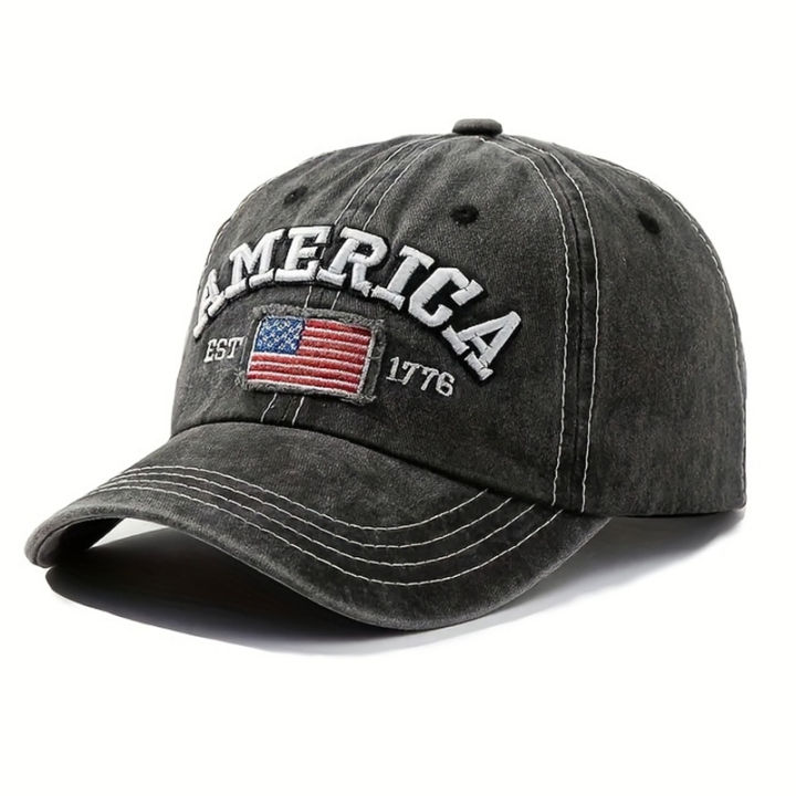 Vintage%20USA%20Flag%20Embroidered%20Baseball%20Cap%20-%20Bold%20Lettering,%20Distressed%20Wash,%20Sun%20Protection%20-%20Trendy%20Dad%20Hat%20for%20Outdoor%20-%20Image%203