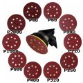 8Holes 5inch 20pcs Grit Round Sand Round Paper Sandpaper Sanding Disc Sander Assorted 40/60/80/100/240/320//800/1000 Sandpapers. 