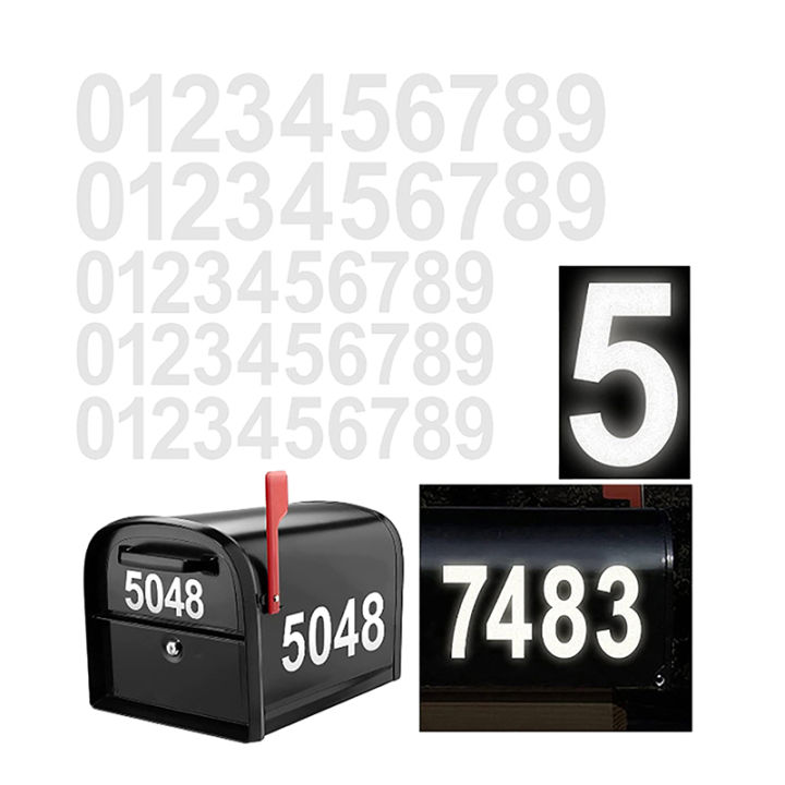 0-9 Car License Plate Reflective Number Label Stickers Waterproof Invisible Number Stickers Highly Reflective Vinyl Sticker