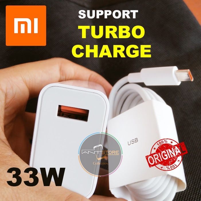 Original Xiaomi MI 33W Turbo Fast Charger SonicCharge 2.0 Turbo Charger 33watt with Type C Cable for Mi 10, Mi 10T Pro, POCO M2 Pro, POCO X3, xiaomi Redmi note 9 pro 10X pro mi 9 9t PRO lite