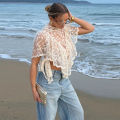 Women's Lace Halter Top Tank Tops Women Top Backless Top Sheer Floral Ruffle Blouse Casual Summer Streetwear Fashion Female Slim.