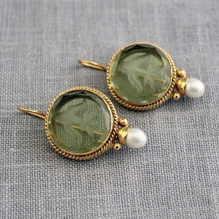 Elegant Vintage Geometric Pearl Pendant Drop Earrings Women Exquisite Hanging Piercing Earring Wed Bridal Jewelry