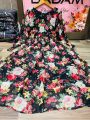 Floral chiffon frock. 