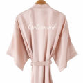Champagne bathrobe bride satin-silk kimono women bridal party sister team mother shower sleepwear bridesmaid wedding short robes. 