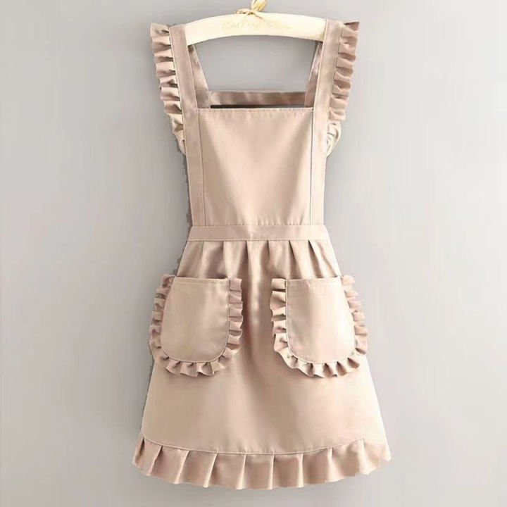 Stylish%20Korean%20Fashion%20Apron%20Princess%20Apron,%20Canvas%20Waterproof%20Dining%20Apron%20with%20Pockets,%20Polyester%20Apron%20for%20Women,%20Simple%20S%20-%20Image%206